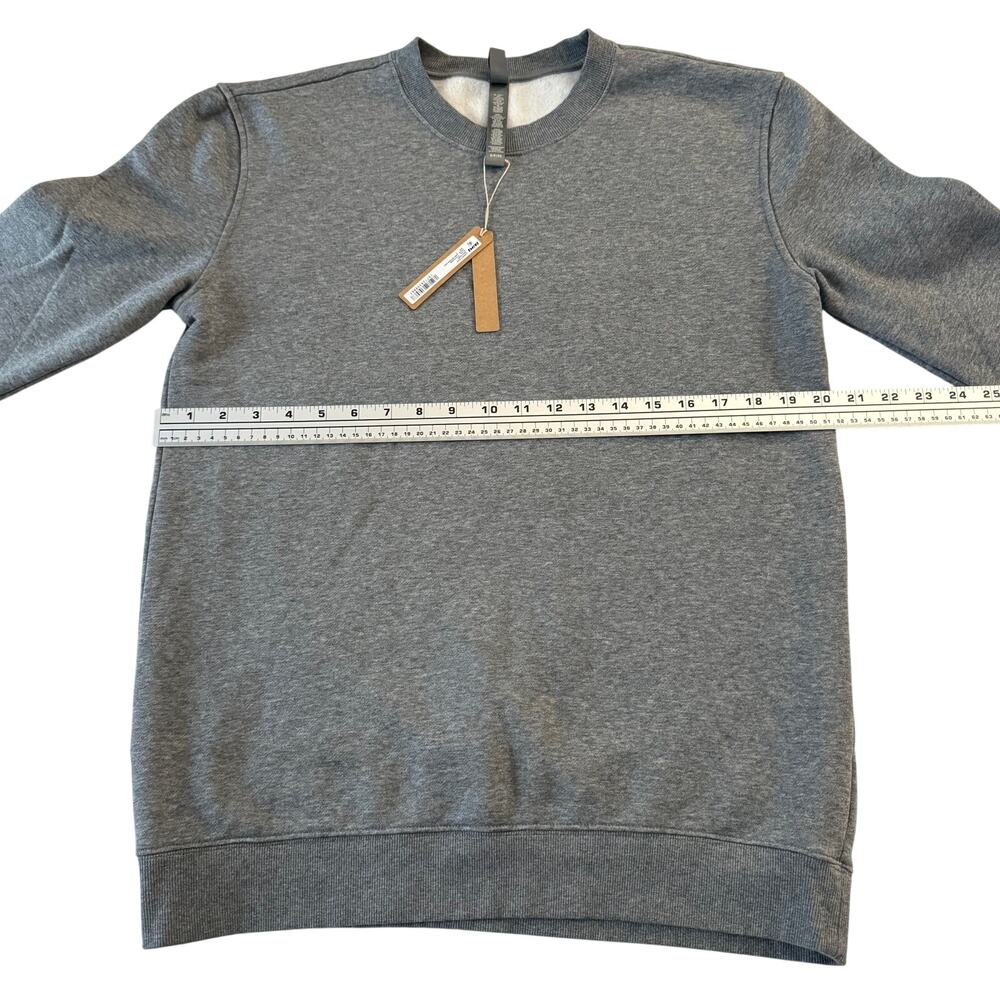 NWT SKIMS Men's Lounge Fleece Crewneck Sweatshirt Dark Heather Grey Small - Picture 7 of 8